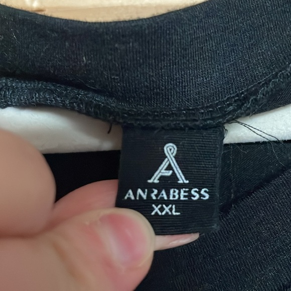 Anrabess size XXL Black Short Sleeve Romper with Pockets and Draw String Waist - Picture 2 of 10